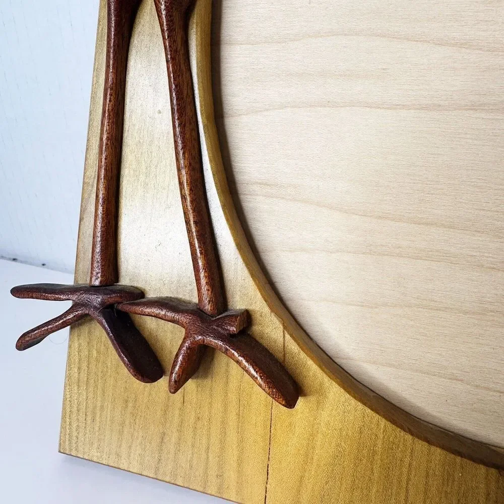 Stork Baby Wooden Art Frame‎ Signed Unique 13x11